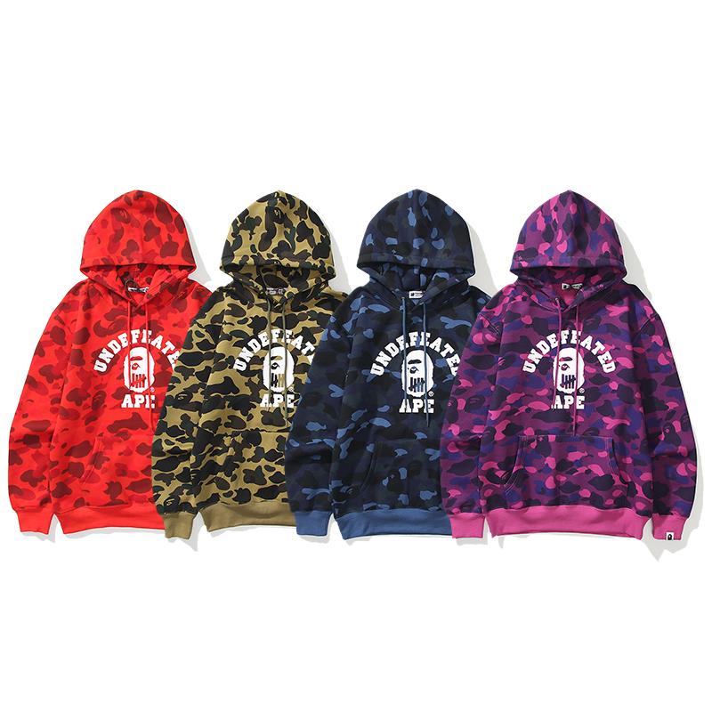 Bape x Undefeated Hoodie 5100 4 colors Red Yellow Blue purple